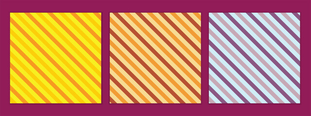 Canvas Print - abstract seamless set of diagonal bold line pattern art perfect for banner poster.