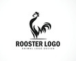 © Khusniyawati - rooster logo design creative animal ,farm business black and white design vector
