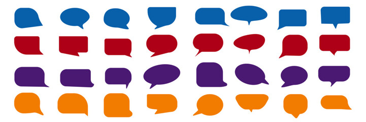 Wall Mural - speech bubble, speech balloon, empty talk cloud doodle vector element collection.