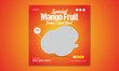 Vector fresh mango or mango juice social media banner post template, modern food banner templates.
