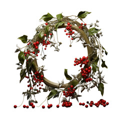 Wall Mural - Christmas wreath isolated on transparent background