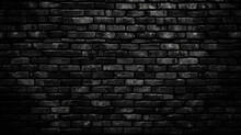Abstract Black Brick Wall Texture Background