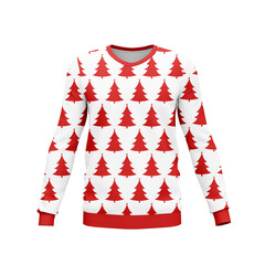 Wall Mural - Here are the front of Funny ugly Christmas sweater design with colorful Christmas textures