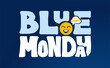 Blue monday lettering design with happy smile