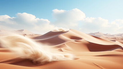 Wall Mural - Sand waves blowing through the sand in the desert