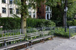 Empty Benches at the Brooklyn Heights Promenade during the Summer in New York City