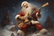 Santa Claus Playing Guitar created with Generative AI technology