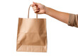 main qui tient un sac en papier comme pour une livraison de repas à domicile
