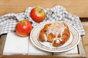 Sticker - Saint Martin's croissant. Traditional polish cake with poppy seed filling decorated with icing and nuts