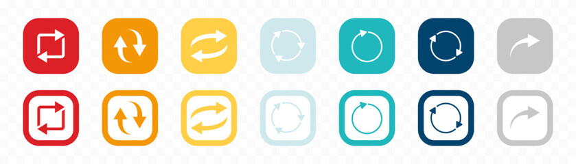 Wall Mural - arrow icon set. colored arrow symbols. arrow of different types. arrow isolated vector graphic eleme