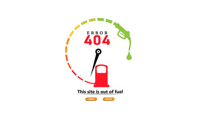 Wall Mural - error 404 abstract design with fuel meter, fuel pump vector illustration. webpage internet security 