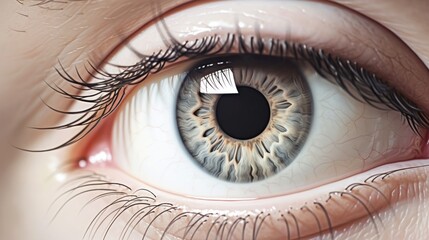 Canvas Print -  a close up of a person's eye with a black circle in the center of the iris and a white circle in the middle of the iris of the eye.