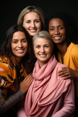 Poster - Group of women standing next to each other smiling.