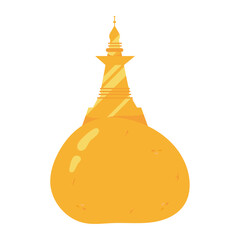 Sticker - myanmar pagoda shwedagon temple illustration