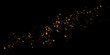 Dust sparks and golden stars shine with special light. Vector sparks on black background. Christmas light effect. Sparkling magic dust particles.