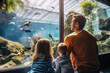 © VisualProduction - Family watching Penguins. Free animals from captivity.