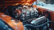 © Fotograf - A detailed view of a car engine covered in snow. Perfect for illustrating winter conditions or vehicle maintenance in cold weather