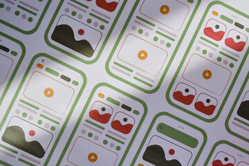Wall Mural - ux mobile application wireframe. sketch, prototype, framework, layout future app design project. ui/