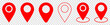 © WorldArt - Collection of red map pin icons. Vector illustration isolated on transparent background