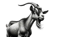 Black And White Goat With Long Horns