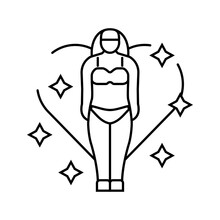 body positivity feminism woman line icon vector. body positivity feminism woman sign. isolated contour symbol black illustration