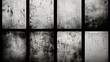 Set of multiple black and white grunge overlay images template bundle pack, ai generated