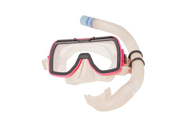 Wall Mural - Pink plastic diving and scuba mask with transparent background