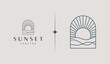 © Guna Studio - Sunset Wave Logo Template. Universal creative premium symbol. Vector illustration. Creative Minimal design template. Symbol for Corporate Business Identity