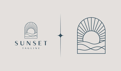 Poster - Sunset Wave Logo Template. Universal creative premium symbol. Vector illustration. Creative Minimal design template. Symbol for Corporate Business Identity