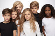 © Ben - Kids girls and boys with different ethnicities looking at the camera with white background