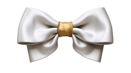 Vibrant White and Golden Ribbon necktie: A Gleaming Elegance on a Transparent Background - AI Generative