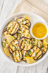 Canvas Print - Grilled eggplant with vinaigrette