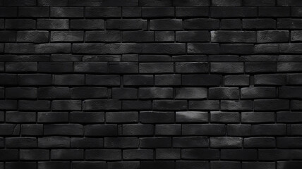 Wall Mural - black brick wall, background, vintage wall texture, blank with copy space