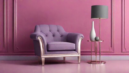 purple armchair in a room