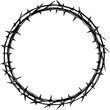 Circle barbed wire frame drawing