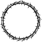 Fototapeta  - Circle barbed wire frame drawing