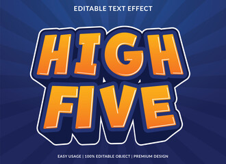 Wall Mural - high five editable text effect template use for business brand and logo