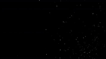 Wall Mural - Dust Particles Floating On Black Background. Dynamic Dust Particles Randomly Float In Space. Glittering Dust Particles With Bokeh on 4K Slow motion.
