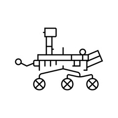 Wall Mural - mars rover planet line icon vector. mars rover planet sign. isolated contour symbol black illustrati