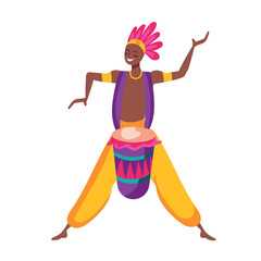 Wall Mural - samba dancer in costume