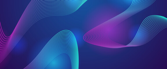 Wall Mural - purple violet and blue vector glowing tech line modern abstract background. minimalist modern techno