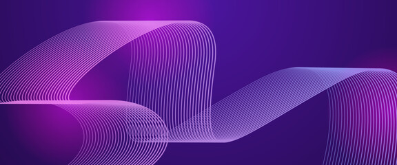 Wall Mural - purple violet vector glowing tech line modern abstract background. minimalist modern technology line