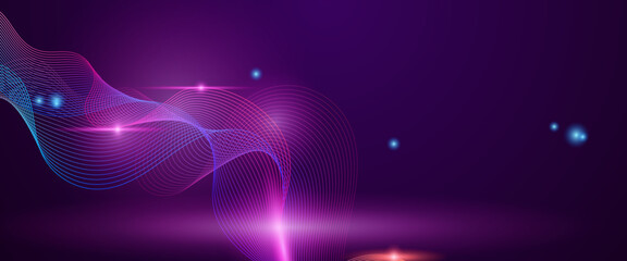 Wall Mural - blue peach and purple violet vector glowing tech line modern abstract background. technology modern 