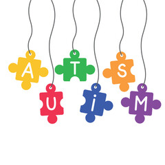 Sticker - autism puzzles lettering