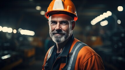 Aufkleber - Professional Heavy Industry Engineer wearing uniform working at industrial factory. Generative AI.