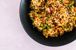 quinoa with mixed veggies, plant-based food
