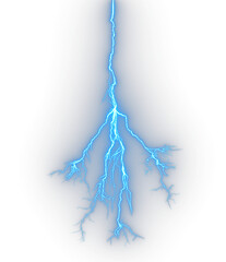 Wall Mural - Lightning illuminated flash on transparent backgrounds 3d rendering png