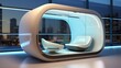 © Instacraft.Studio - Futuristic meeting pod capsule interior design on modern startup office for private meetings