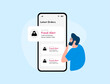 © bestforbest - Mobile Fraud Alert - Online e-commerce shopping scam, warning of fraudulent card payment. Credit card declined concept. Hacker stealing money from smartphone payment app. Fraud alert notification