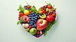 fruit and vegetables in heart